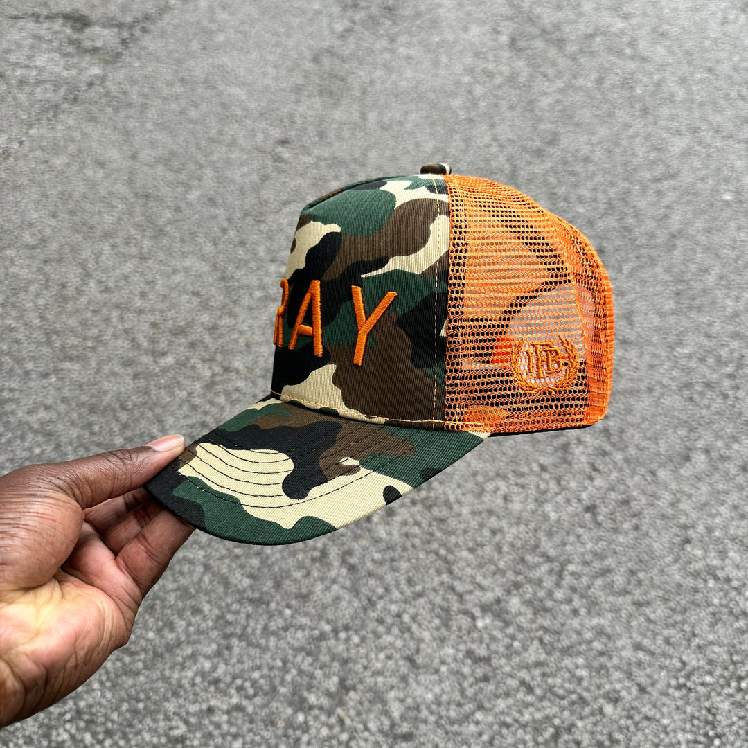 Pray Mesh Trucker Hat Camouflage side view