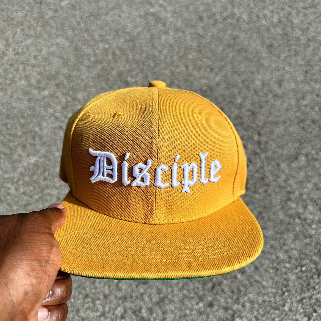 Disciple SnapBack Hat - Mustard Yellow with White