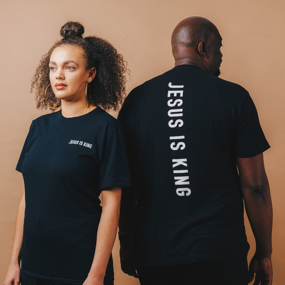 Jesus Is King (Declaration) Crew Neck T-shirt - Black
