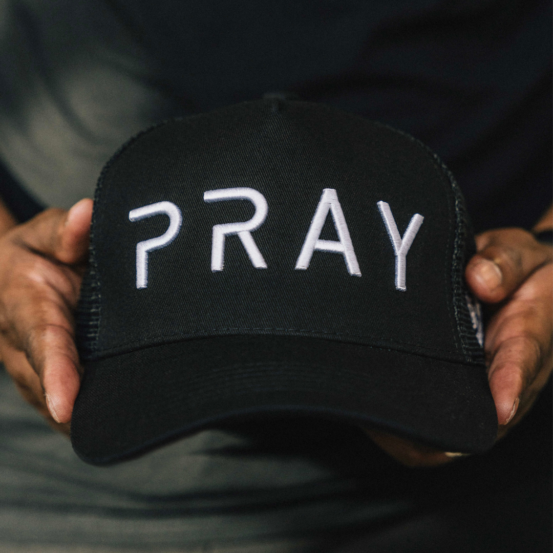 Pray Mesh Trucker Hat - Black
