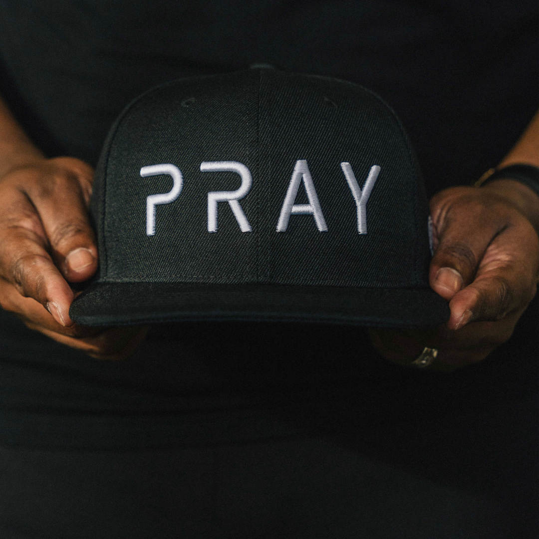 Pray SnapBack Hat - Black with White