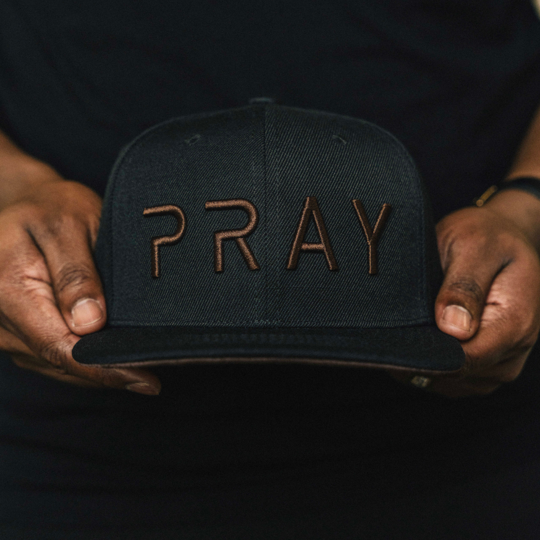 Pray SnapBack Hat - Black and Mocha