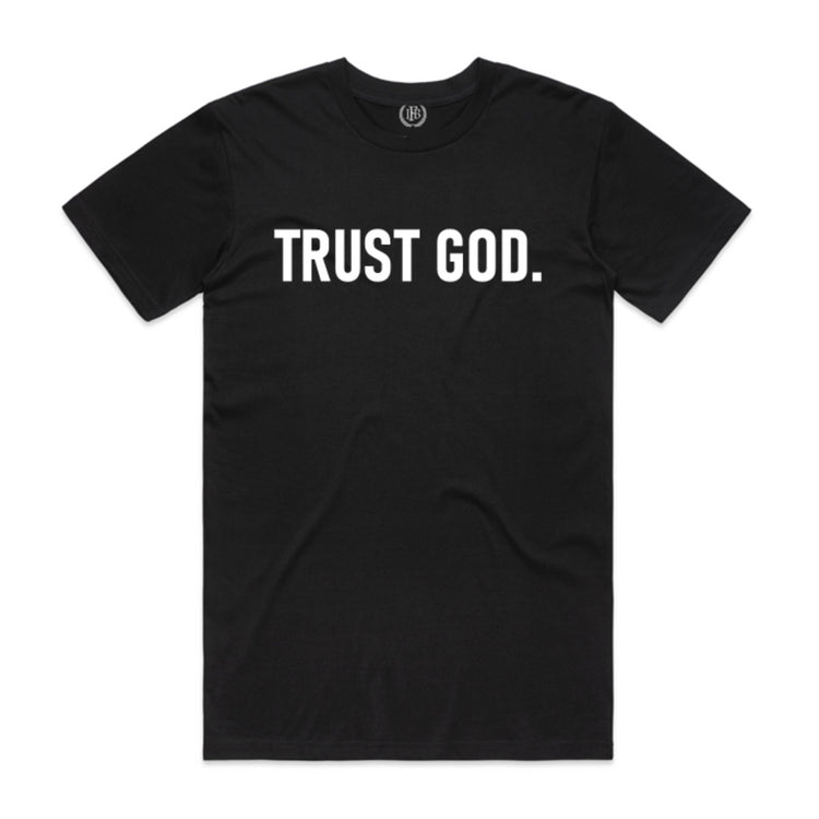 Trust God. T-shirt Black front view