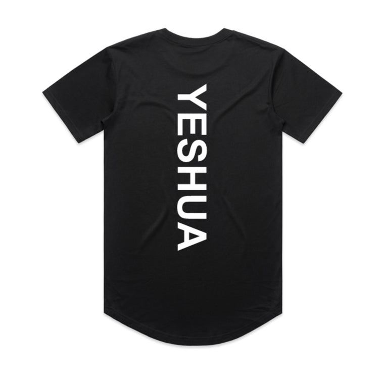 Yeshua Curved Hem T-shirt black - back view
