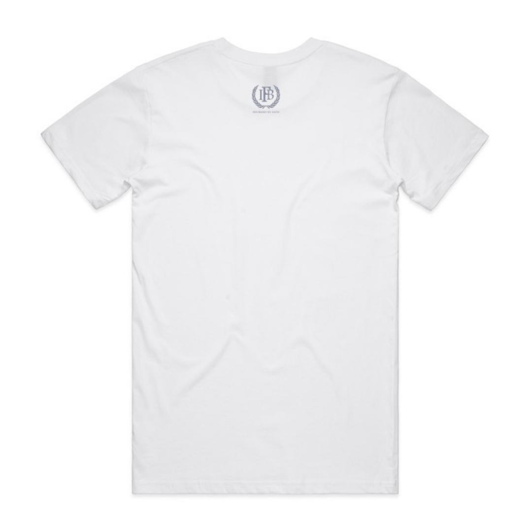 Trust God Crew Neck T-shirt - Christ White and Navy
